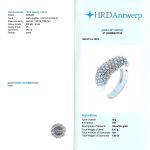 Anillo de oro blanco 750 con 1,90 ct. de diamantes en pavé con informe de joyería HRD.-Adamas Ibérica.