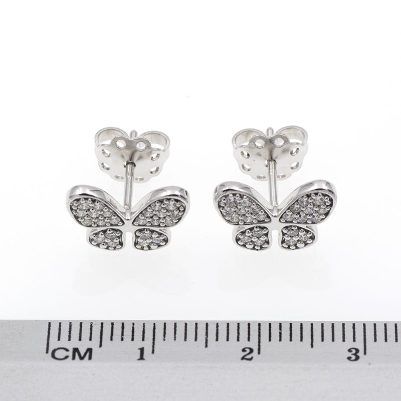 Pendientes de mariposa en oro blanco 18k/750 con 0,36 ct. de diamantes.