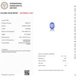 Certificado IGI tanzanita natural.