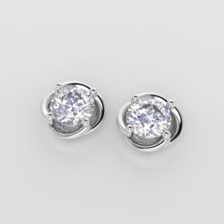 Anticipo pendientes personalizados para Rosana de oro blanco 750 con diamante de 0,50 ct. con certificado GIA.